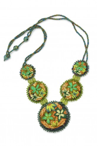 Embroidered Floral Necklace Embroidered Floral Necklace